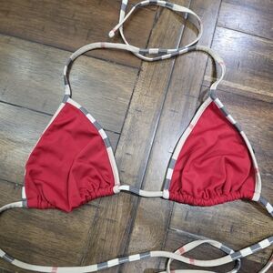 Burberry red Triangle Bikini Top Size XL